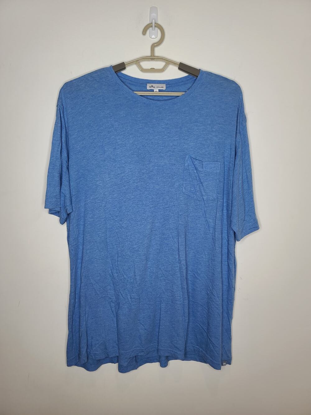 Peter Millar blue short sleeve shirt with front pocket - XXL / 2XL
